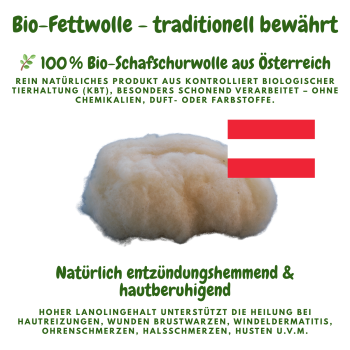 Preview: Bio-Heilwolle, kbT (500 g verpackungsfrei) Preview: Bio-Heilwolle, kbT (500 g verpackungsfrei)